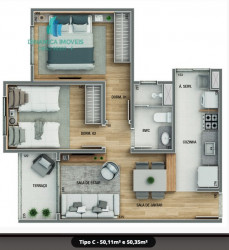 Apartamento com 2 Quartos à Venda, 50 m² em Jardim Nossa Senhora Da Penha - Hortolândia