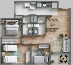 Apartamento com 2 Quartos à Venda, 46 m² em Jardim Marajoara - São Paulo