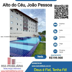 Apartamento com 3 Quartos à Venda, 58 m² em Alto Do Céu - João Pessoa