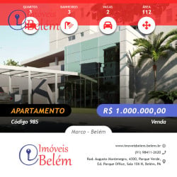 Apartamento com 3 Quartos à Venda, 112 m² em Marco - Belém