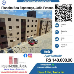 Apartamento com 2 Quartos à Venda, 50 m² em Planalto Boa Esperança - João Pessoa