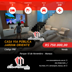 Casa com 3 Quartos à Venda, 240 m² em Parque 10 De Novembro - Manaus