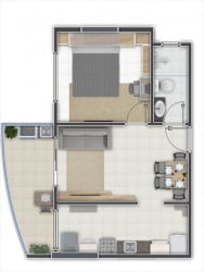 Apartamento com 1 Quarto à Venda, 38 m² em Aviacao - Itanhaem
