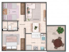 Apartamento com 2 Quartos à Venda, 42 m² em Parque Santa Rosa - Suzano