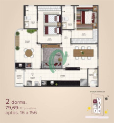 Apartamento com 2 Quartos à Venda, 80 m² em Aviação - Praia Grande