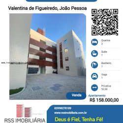 Apartamento com 2 Quartos à Venda, 52 m² em Valentina De Figueiredo - João Pessoa