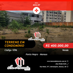 Terreno em Condomínio à Venda, 433 m² em Ponta Negra - Manaus