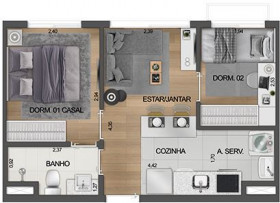 Apartamento com 2 Quartos à Venda, 33 m² em Indianópolis - São Paulo