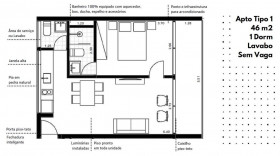 Apartamento com 1 Quarto à Venda, 56 m² em Brooklin Novo - São Paulo