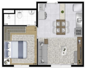 Apartamento com 2 Quartos à Venda, 32 m² em Vila Ema - São Paulo