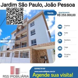 Apartamento com 2 Quartos à Venda, 57 m² em Jardim São Paulo - João Pessoa