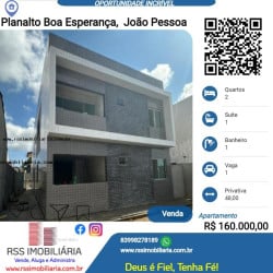 Apartamento com 2 Quartos à Venda, 48 m² em Planalto Boa Esperança - João Pessoa