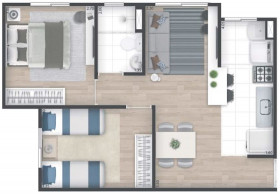 Apartamento com 2 Quartos à Venda, 42 m² em Vila Perracini - Poá