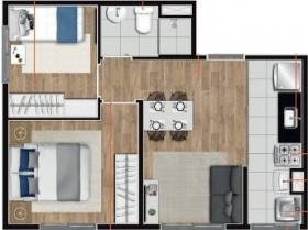 Apartamento com 2 Quartos à Venda, 34 m² em Jardim Miriam - São Paulo
