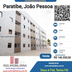 Apartamento com 2 Quartos à Venda, 55 m² em Paratibe - João Pessoa