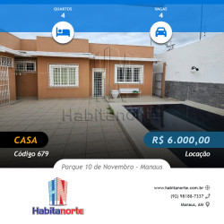 Casa com 4 Quartos para Alugar,  em Parque 10 De Novembro - Manaus