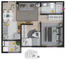 Apartamento com 2 Quartos à Venda, 36 m² em Jardim Sapopemba - São Paulo