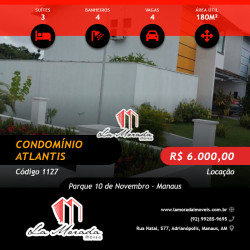 Casa de Condomínio com 3 Quartos para Alugar, 180 m² em Parque 10 De Novembro - Manaus