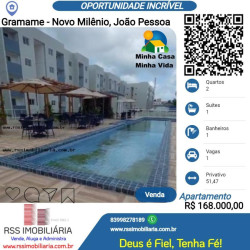 Apartamento com 2 Quartos à Venda, 51 m² em Gramame - Novo Milênio - João Pessoa