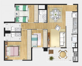 Apartamento com 3 Quartos à Venda, 86 m² em Jardim São Caetano - São Caetano Do Sul