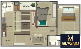 Apartamento com 2 Quartos à Venda, 46 m² em Brazmadeira - Cascavel