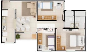 Apartamento com 3 Quartos à Venda, 63 m² em Jardim Santiago - Indaiatuba