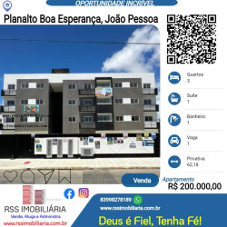 Apartamento com 3 Quartos à Venda, 62 m² em Planalto Boa Esperança - João Pessoa