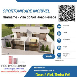 Casa com 2 Quartos à Venda, 56 m² em Gramame - Vale Do Sol - João Pessoa
