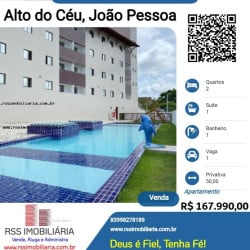 Apartamento com 2 Quartos à Venda, 50 m² em Alto Do Céu - João Pessoa