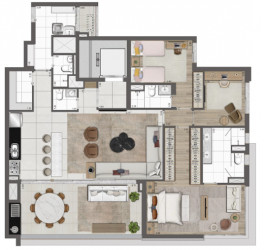 Apartamento com 2 Quartos à Venda, 102 m² em Moema - São Paulo