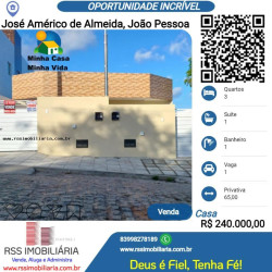 Casa com 3 Quartos à Venda, 65 m² em José Américo De Almeida - João Pessoa