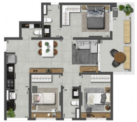 Apartamento com 2 Quartos à Venda, 60 m² em Moema - São Paulo