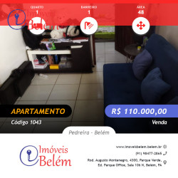 Apartamento com 1 Quarto à Venda, 48 m² em Pedreira - Belém
