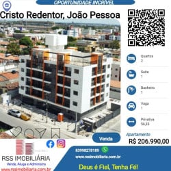 Apartamento com 2 Quartos à Venda, 56 m² em Cristo Redentor - João Pessoa