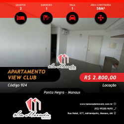 Apartamento com 2 Quartos para Alugar,  em Ponta Negra - Manaus