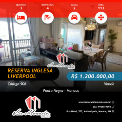 Apartamento com 3 Quartos à Venda, 113 m² em Ponta Negra - Manaus