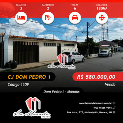 Casa com 3 Quartos à Venda, 180 m² em Dom Pedro I - Manaus