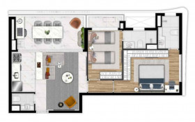 Apartamento com 1 Quarto à Venda, 51 m² em Perdizes - São Paulo