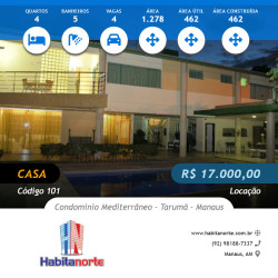 Casa com 4 Quartos para Alugar, 462 m² em Tarumã - Manaus