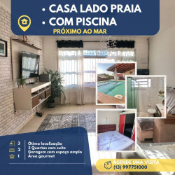 Casa com 3 Quartos para Alugar ou Temporada, 148 m² em Gaivota - Itanhaém