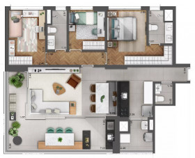 Apartamento com 2 Quartos à Venda, 125 m² em Perdizes - São Paulo