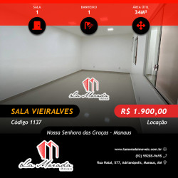 Sala Comercial para Alugar, 34 m² em Nossa Senhora Das Graças - Manaus