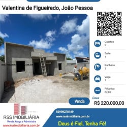 Casa com 2 Quartos à Venda, 62 m² em Valentina De Figueiredo - João Pessoa
