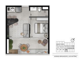 Apartamento com 1 Quarto à Venda, 40 m² em Jardim Paulista - São Paulo