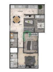 Apartamento com 2 Quartos à Venda, 59 m² em Mirim - Praia Grande