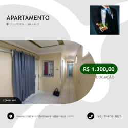 Apartamento com 2 Quartos para Alugar,  em Compensa - Manaus