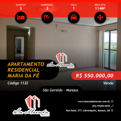 Apartamento com 3 Quartos à Venda, 114 m² em São Geraldo - Manaus