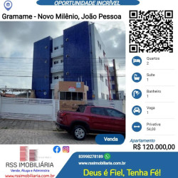 Apartamento com 2 Quartos à Venda, 54 m² em Gramame - Novo Milênio - João Pessoa