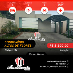 Casa de Condomínio com 3 Quartos para Alugar, 99 m² em Flores - Manaus