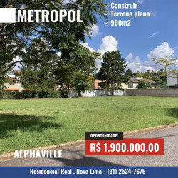 Terreno em Condomínio à Venda, 900 m² em Alphaville - Lagoa Dos Ingleses - Nova Lima